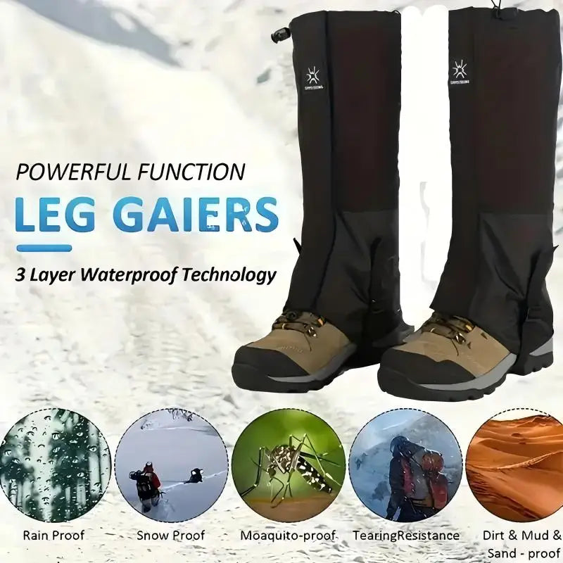 aterproof Hiking Gaiters,Snow Boot Gaiters with Rubber Foot Strap,Lightweight and Adjustable,for Men and Women Hiking,Skiing
