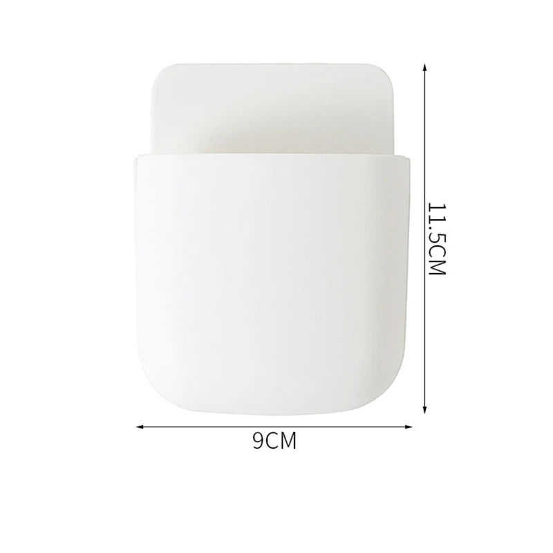 Wall Mounted Storage Box Household Living Room Remote Control Mobile Phone Plug Holder Bedside Storage Holder Organizer