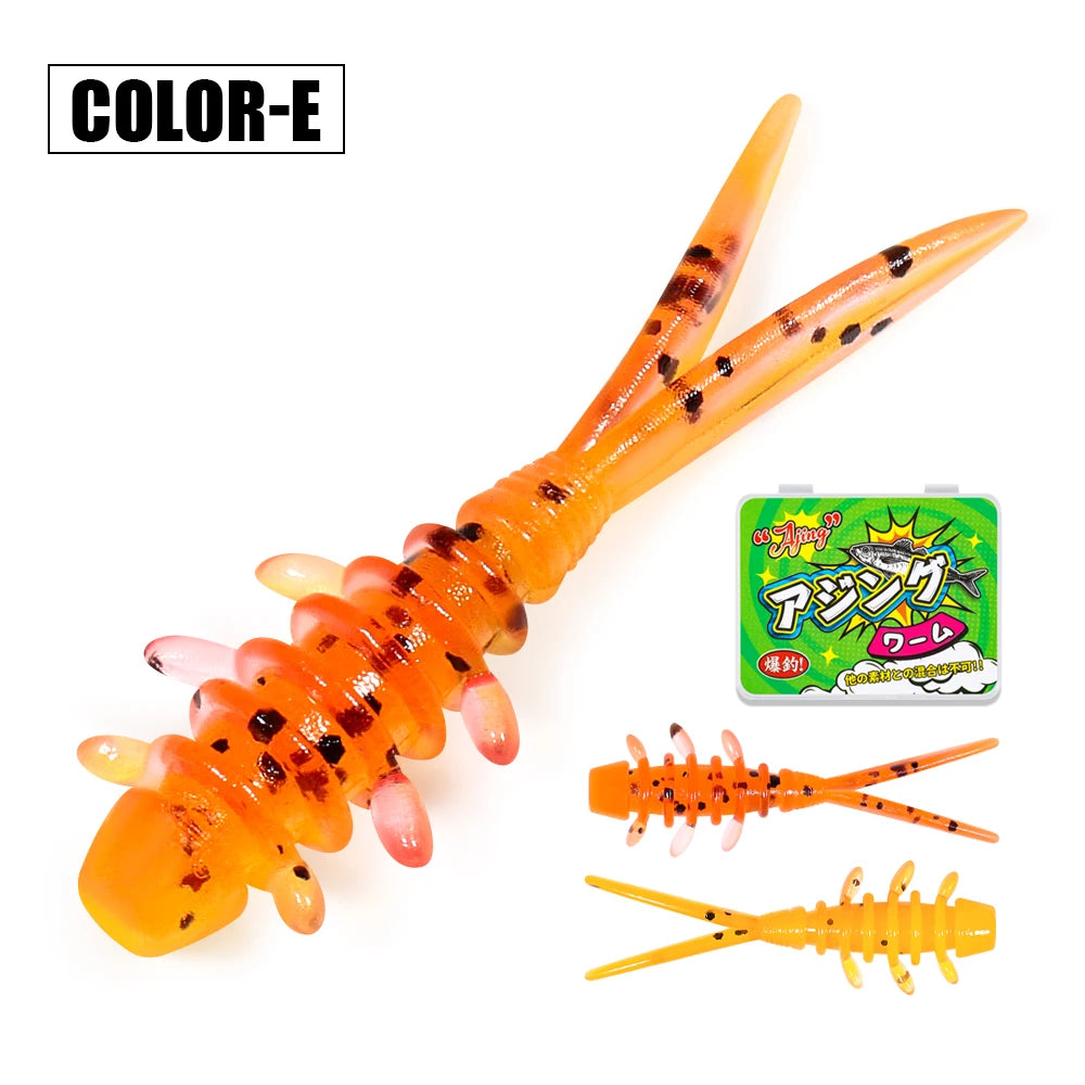 Rosewood 25mm Micro Worm Soft Fishing Lure TPR Floating Silicone Plastic Swimbait Softbait For Catching Horse Mackerel 20pcs/Box