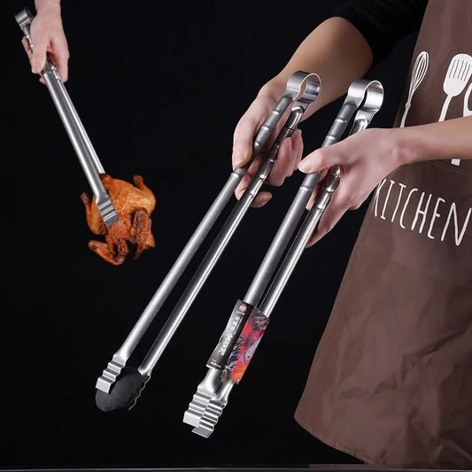 45CM Outdoor Camping Grill Tongs Extra Long Kitchen Tongs Grilling Tongs Clips Stainless Steel Tongs For Cooking Grilling