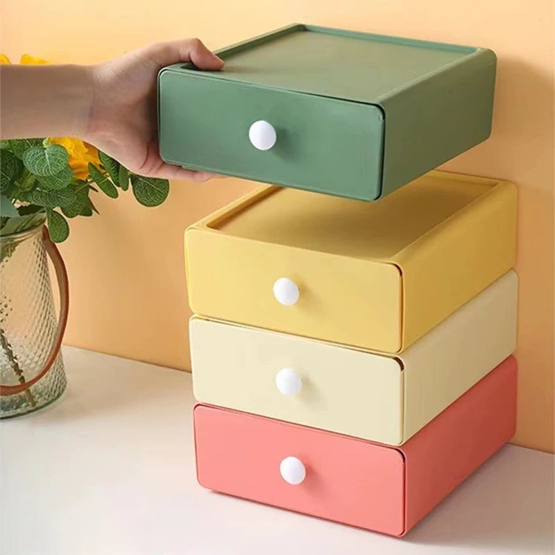 Single Desk Drawer Storage Box, Desktop Can Be Stacked Storage Box, Suitable For Desk, Stationery, Sundry, Storage Supplies