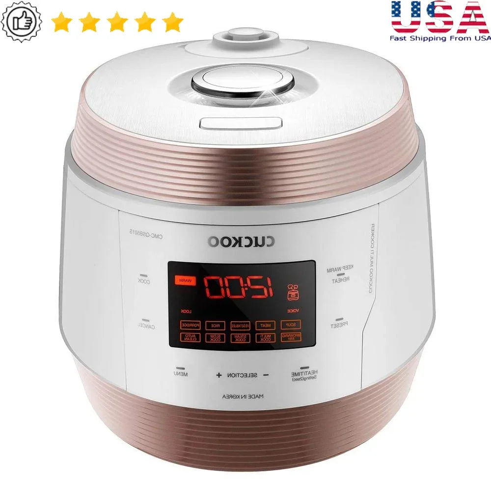 5QT Electric Pressure Cooker Multi-Function Cooker with 10 Menu Options Stainless Steel Pot Smart Cooking Timer Safe Steam