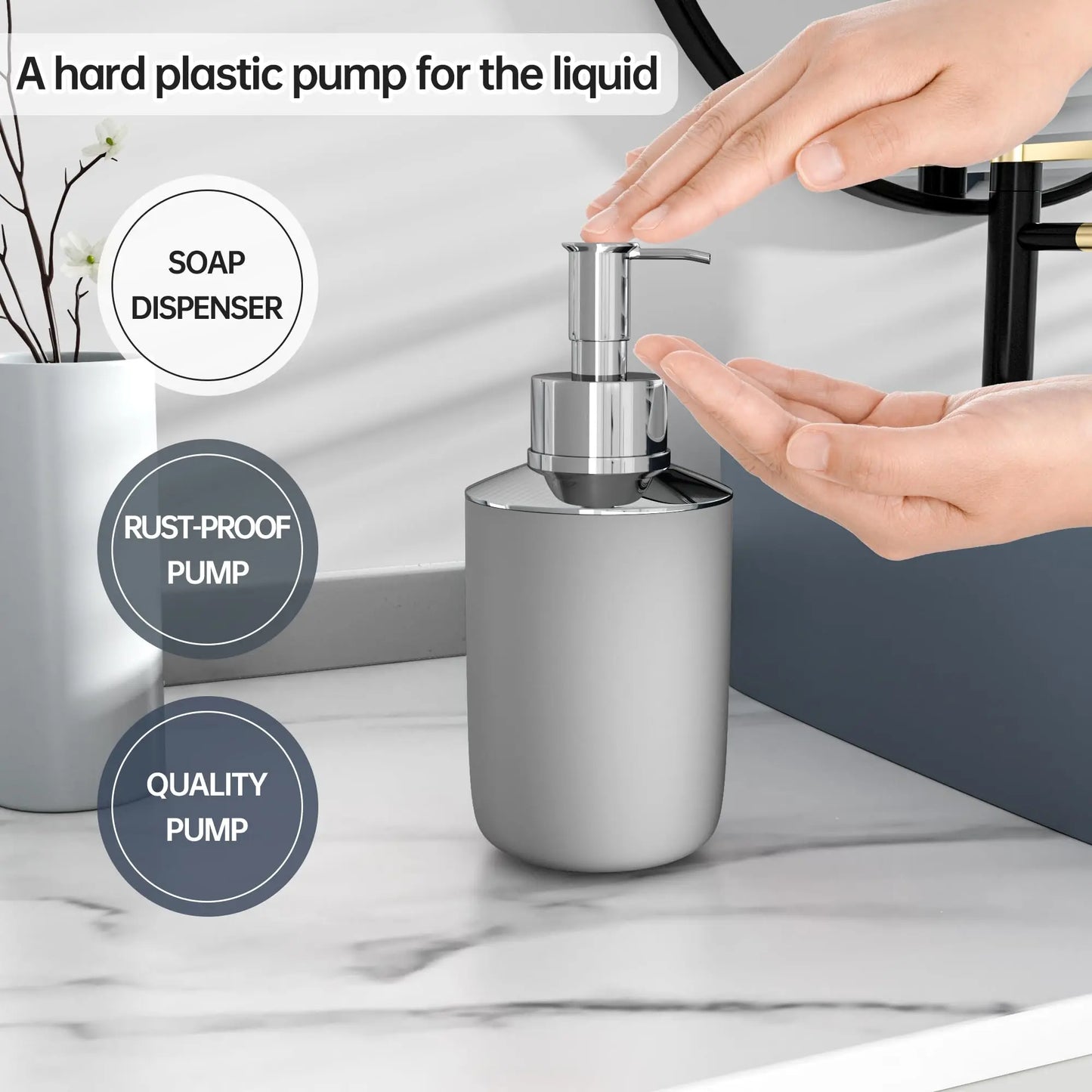 Bathroom Accessories Set 6 Piece Bath Ensemble Includes Toothbrush Holder Cup Soap Dispenser Housewarming Decorative Gift Set