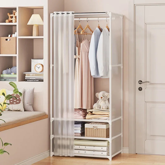 Large Capacity Wardrobe Easy Assembly Cabinet Dust-proof Storage Shelf Durable Closet Collapsible Wardrobe for Dorm Bedroom
