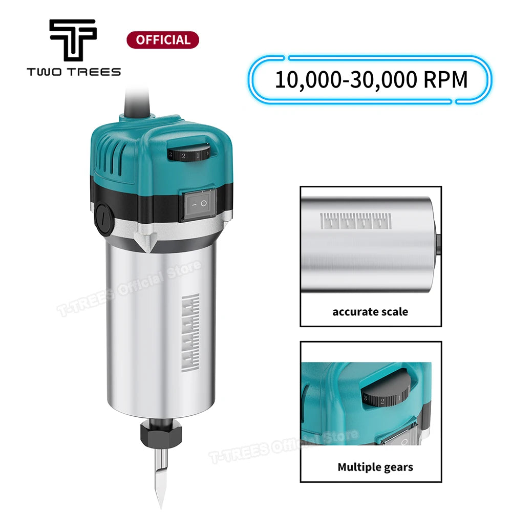 Twotrees 30000RPM Wood Router Trimmer Kit 800W Spindle for CNC Machine TTC450 TTC450PRO Engraver Wood Router Compact Router Tool