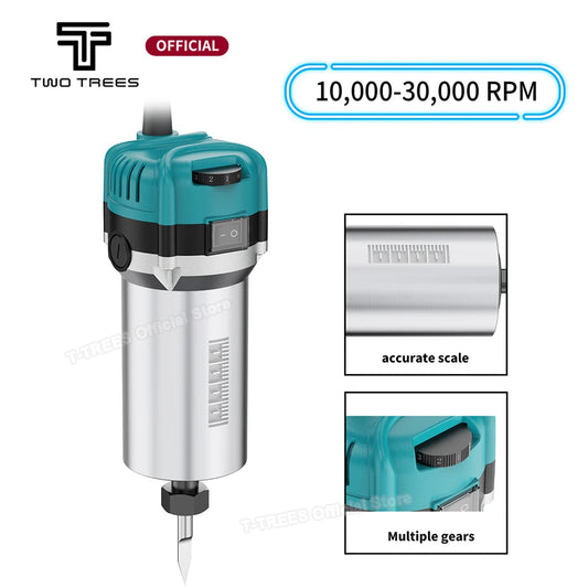 Twotrees 30000RPM Wood Router Trimmer Kit 800W Spindle for CNC Machine TTC450 TTC450PRO Engraver Wood Router Compact Router Tool