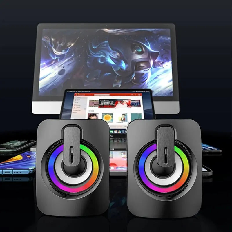 Computer Speakers HiFi Stereo Microphone Audio PC Speaker USB Wired Caixa De Som with LED Light for Desktop Computers PC Laptop