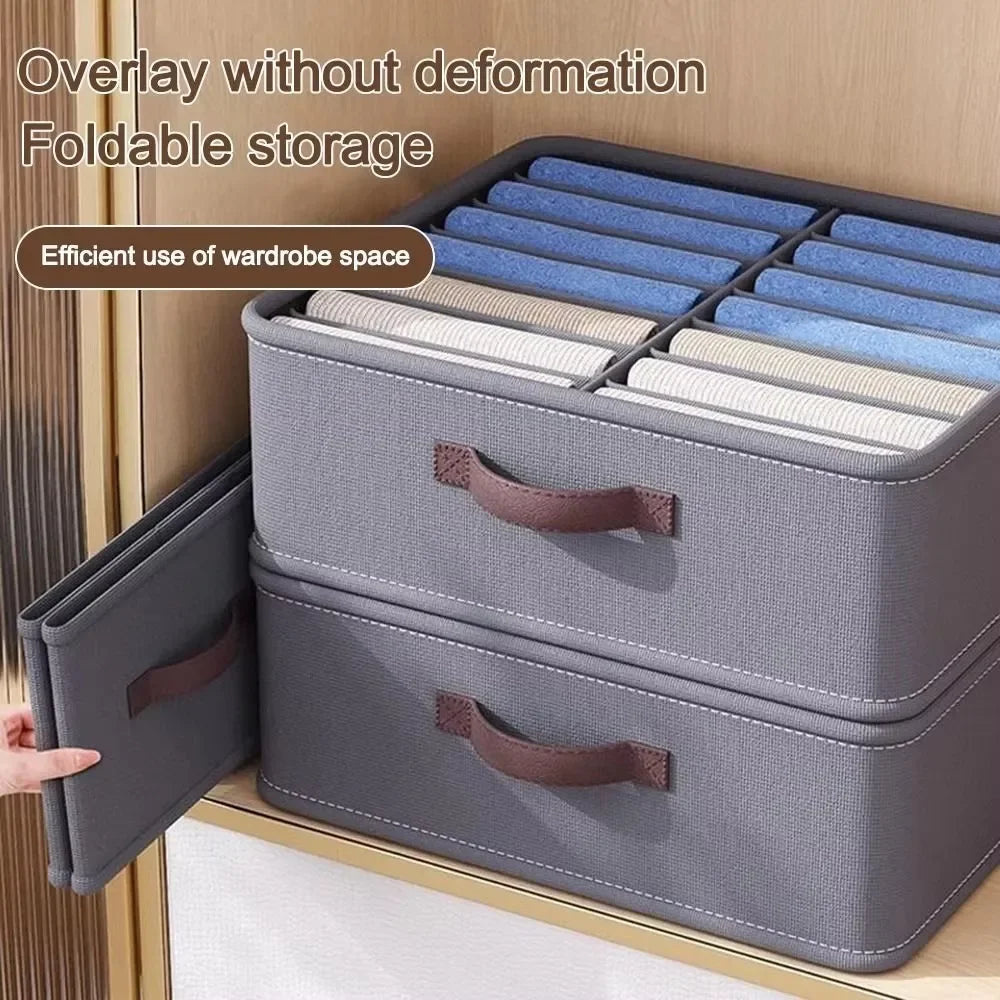 Wardrobe Clothes Storage Organizer Pants Sweater T-Shirt Storage Box with PP Board Cabinet Drawer Organizer Jeans Storage Box