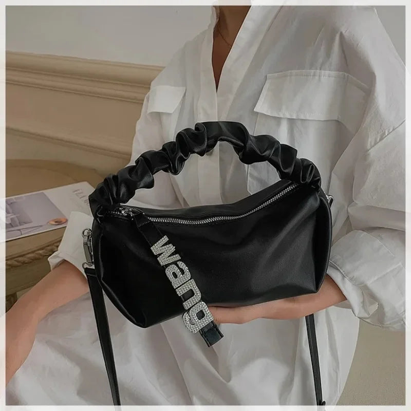 Women's New Shoulder Bag Fairy Student Underarm Bag Women's Pleated Handbag