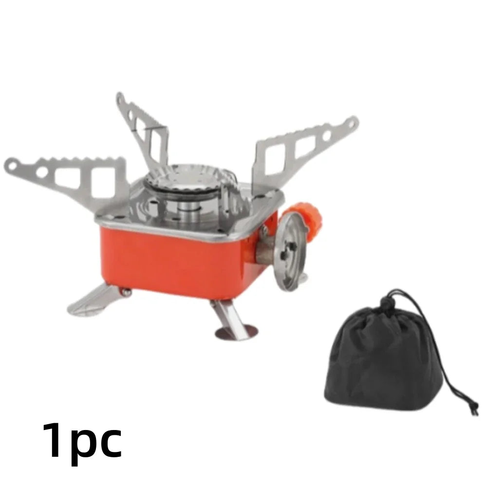Portable Folding Gas Stove Card Camping Cookware Outdoor Mini Square Stove Ultra Light Travel Equipment Kitchen Supplies