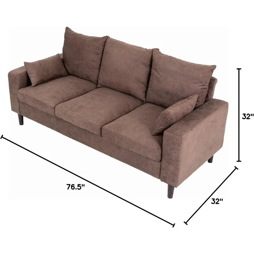 3 Seater Sofa with Ottoman Footstool Sofa Set, L Shape Corner Convertible Chaise Sofa,Couch Furniture for Living Room
