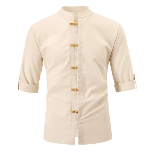 Men's Short Sleeve Shirt Summer Linen Casual Beach Short T-shirts Solid Color Male Vintage Streetwear Tops US Size
