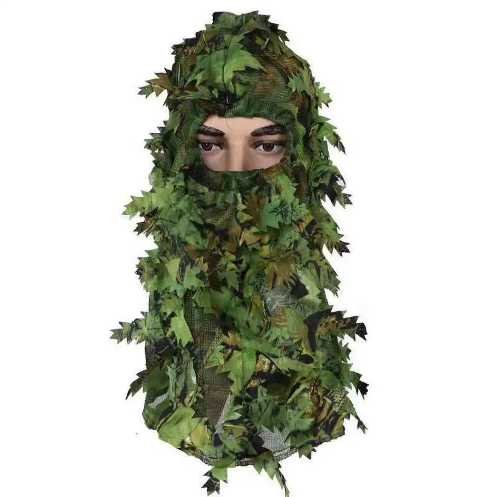 Camouflage Leafy Hat 3D Full Face Mask Headwear Camo Hunter Hunting Accessories Camping Hunting Tactical Cap Hunting Equipment