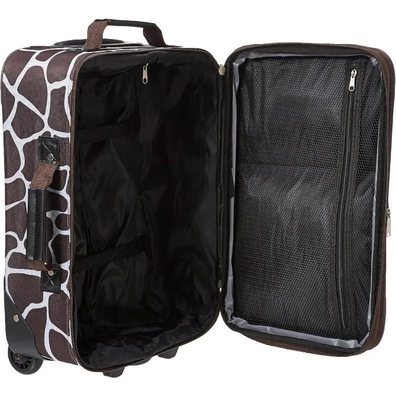 Rockland Fashion Softside Upright Luggage Set, Expandable, Pink Dots, 2-Piece (14/19)