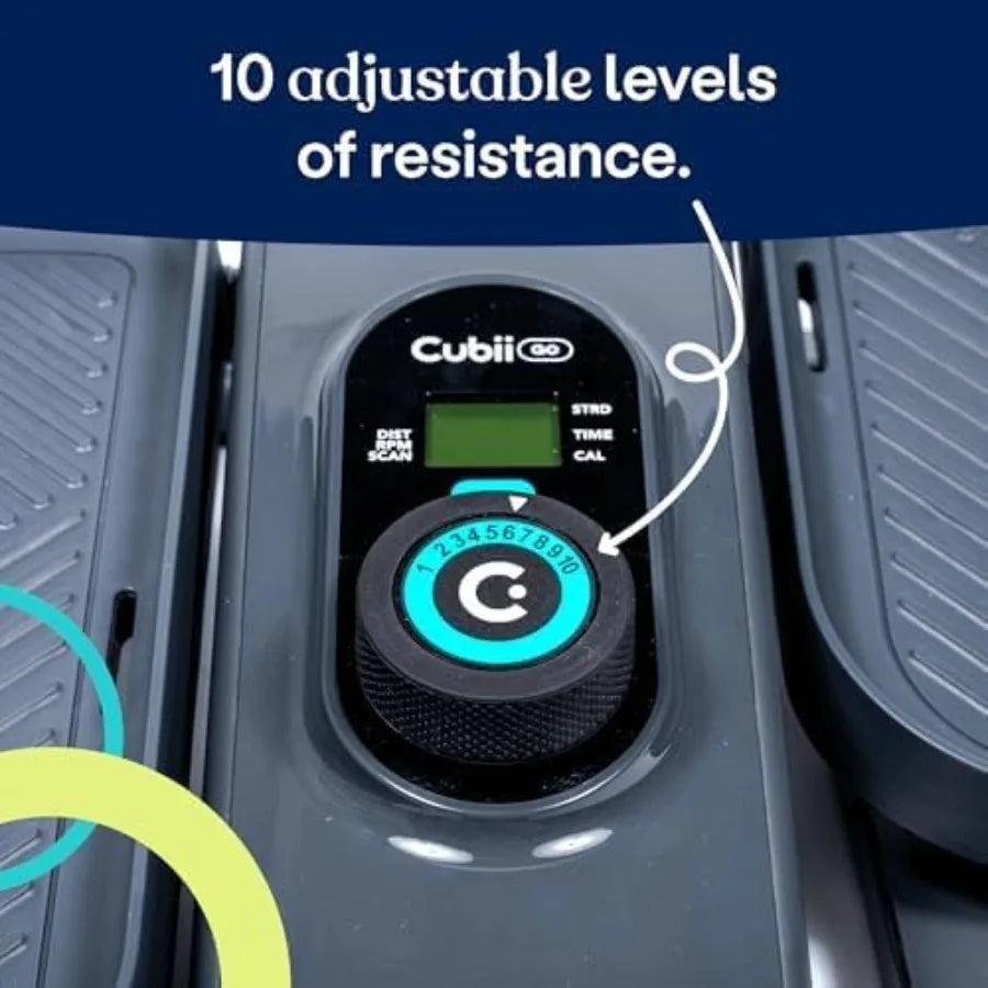 GO Under Desk Elliptical Bike Pedal Exerciser with LCD Fitness Tracker Screen Adjustable Resistance Work from Home Fitnes