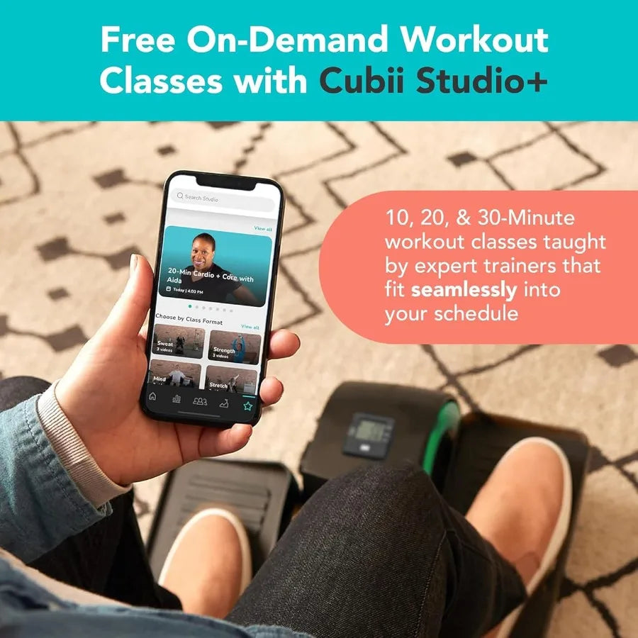 GO Under Desk Elliptical Bike Pedal Exerciser with LCD Fitness Tracker Screen Adjustable Resistance Work from Home Fitnes