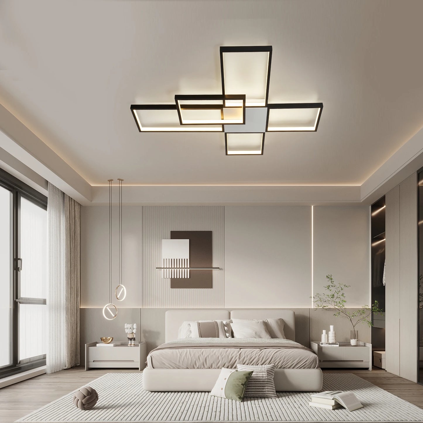 New Modern Led Ceiling Lights for livingroom bedroom lustre home decor Dimmable Ceiling light Black/Gold Ceiling Lamp Fixtures