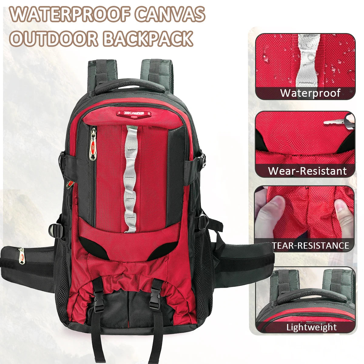 Male Travel Backpack Multifunction Large Capacity Backpack Water - resistant  Outdoor Hiking Camping Backpack Work School Bag