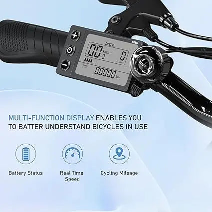 Bicicleta Eléctrica para Adultos, Bicicleta de Montaña de 26", EBike de Paseo con Batería Extraíble de 36V 15Ah, Pantalla LCD, D
