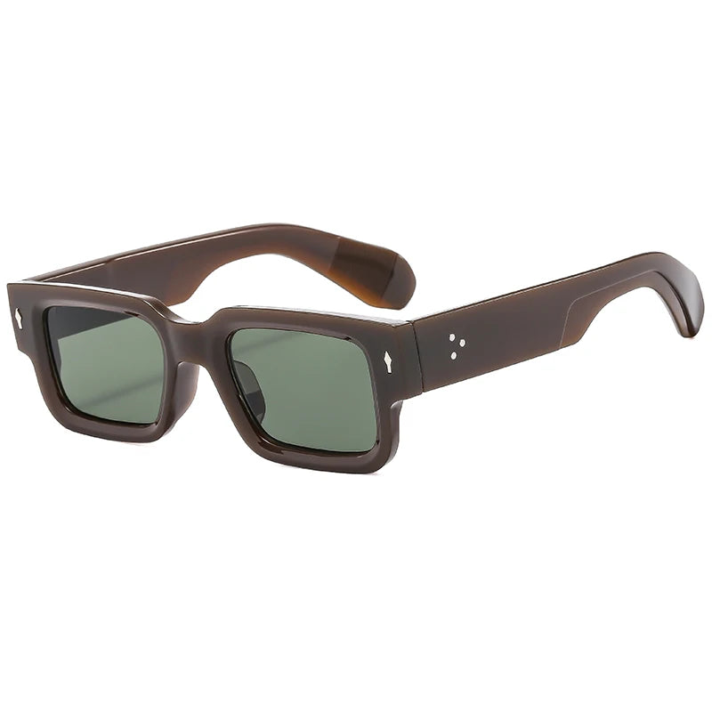 Classical High Square Rivet Sunglasses Men Women Fashion Eyeglasses Men Punk Rectangle Design Sun Glasses Retro Glasses UV400