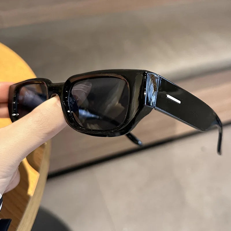 Men Vintage Rectangle White Frame Sunglasses Fashion Retro Brand Designer Sun Glasses UV400 Shades Eyewear Women Goggles