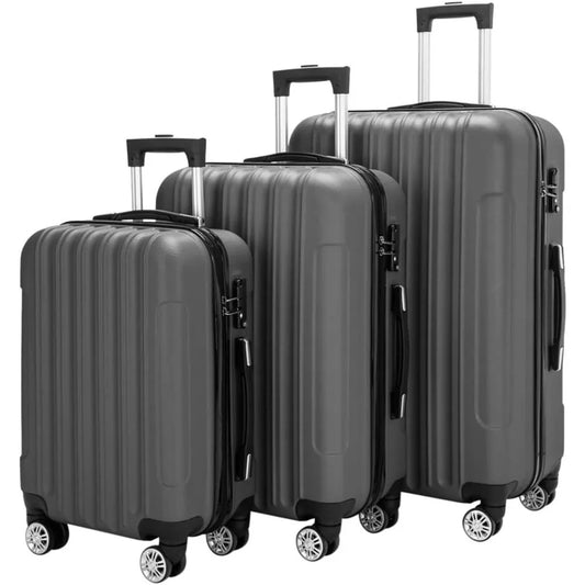 Luggage Set of 3 Hardside Carry on Suitcase Sets with Spinner Wheels & TSA lock, Portable Lightweight ABS Luggage