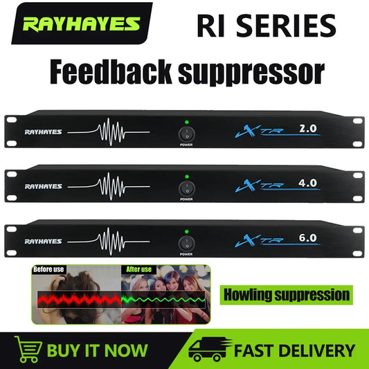 Rayhayes Audio Feedback Suppressor Processor High Quality Conference Microphone System 6 In 6 Out For Stage And Ktv