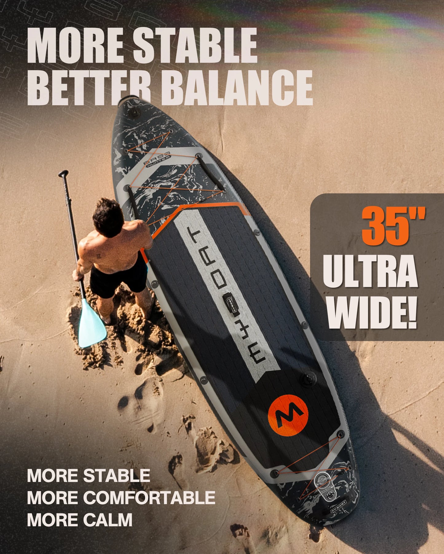 Myboat Waterproof  Extra Wide Inflatable Paddle Board 11'6''x35''x6''Adult Standing Style Aquatic Fishing With Accessories SUP