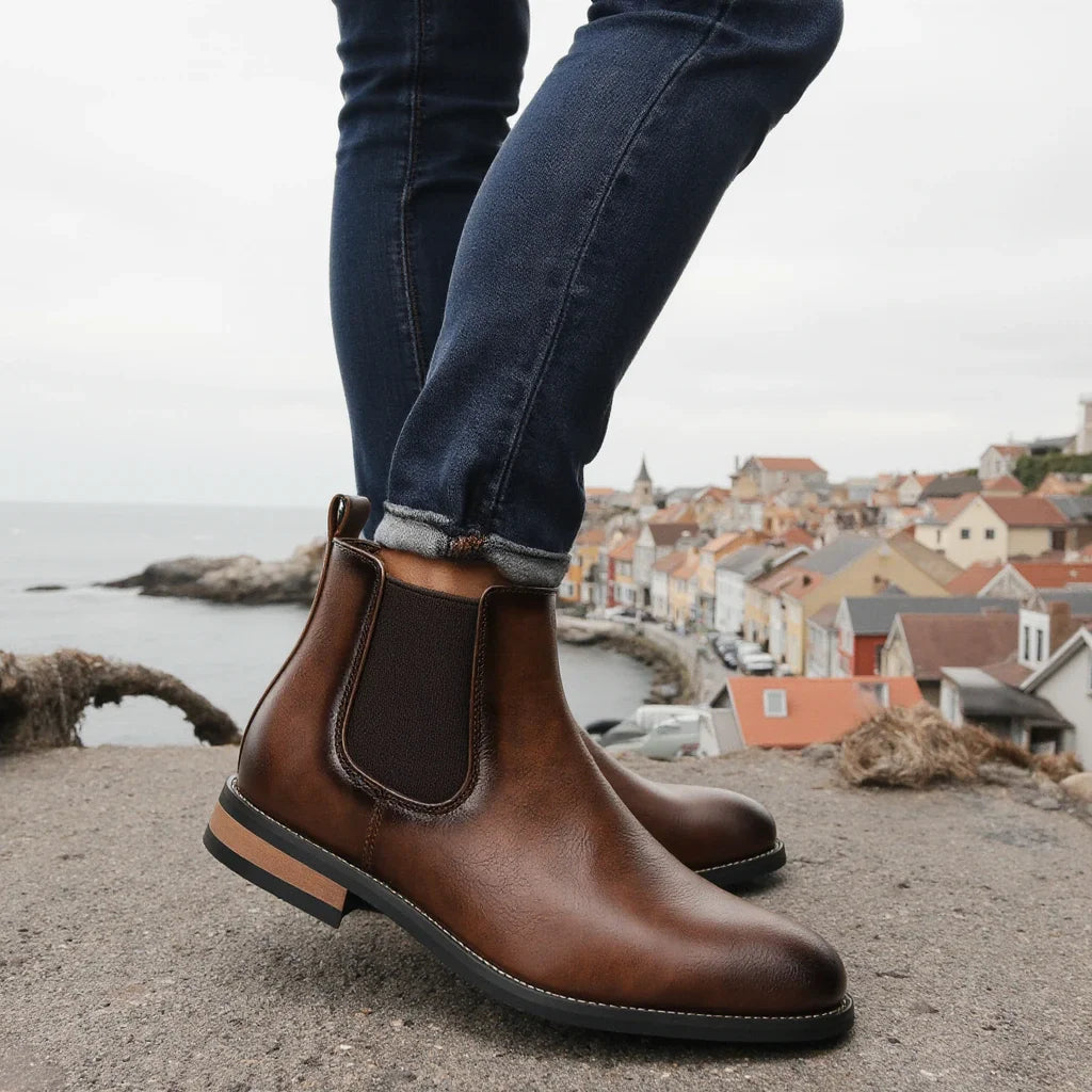 2025 New Chelsea Men Boots Fashion Brand Comfortable Leather Boots