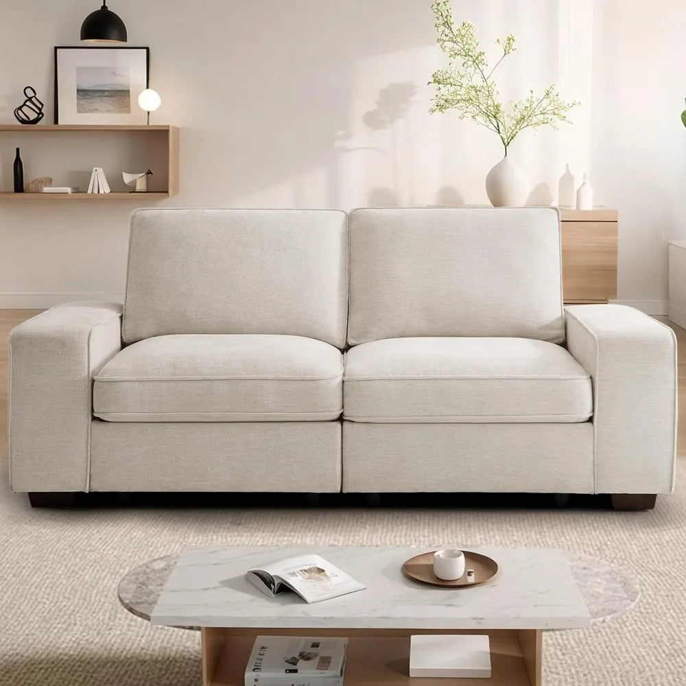 73" Modular Sofa Couch with Seat Storage, Modern 2-Seater Chenille Fabric Loveseat Sofa for Living Room, Office, Apartment with