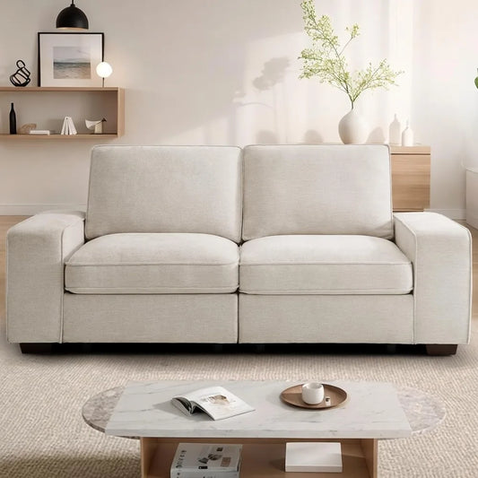 73" Modular Sofa Couch with Seat Storage, Modern 2-Seater Chenille Fabric Loveseat Sofa for Living Room, Office, Apartment with