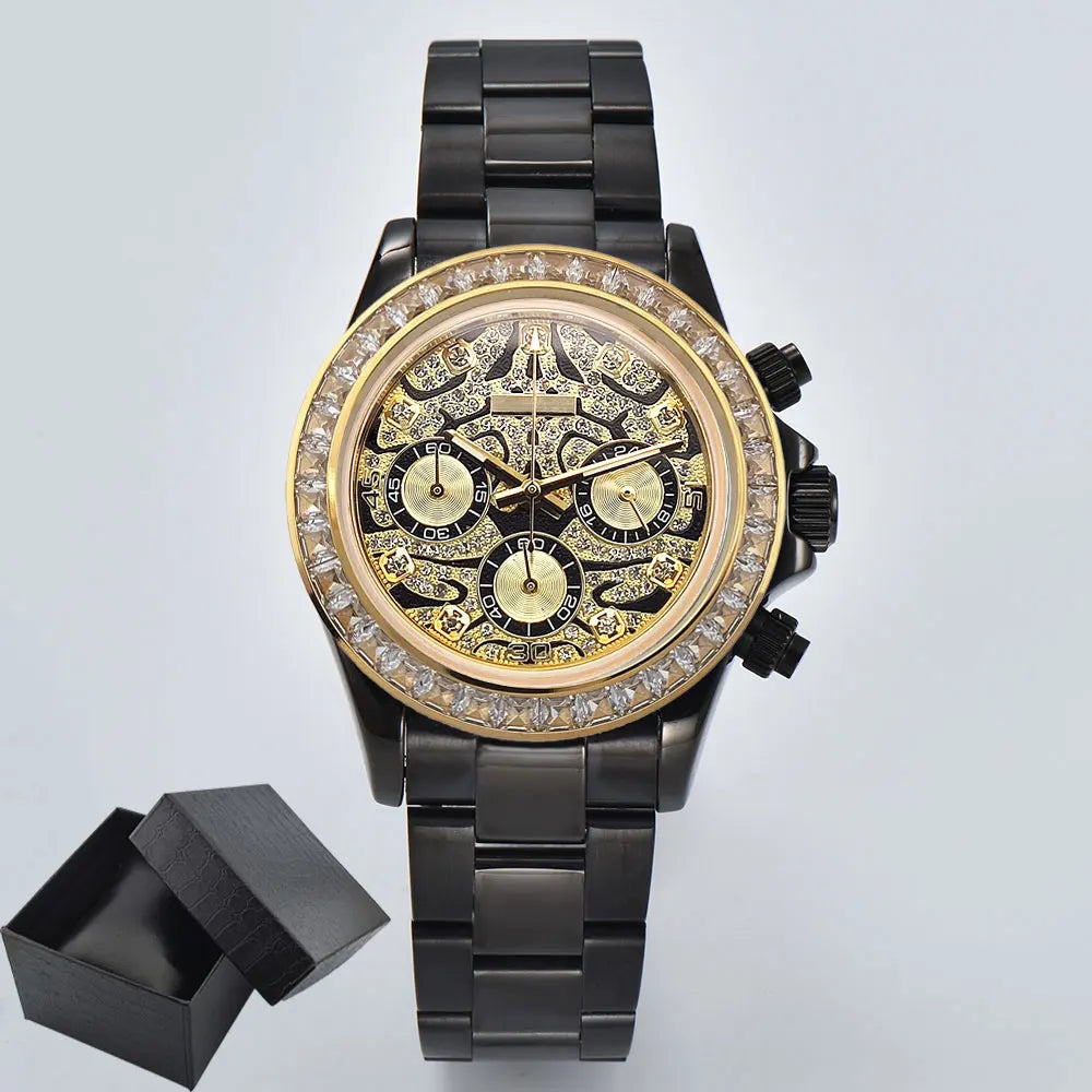 39.3mm Luxury Watches Men's Chronograph New gems watch Business Watch Men's VK63 Men's Chronograph watch VK63 Waterproof 10ATM