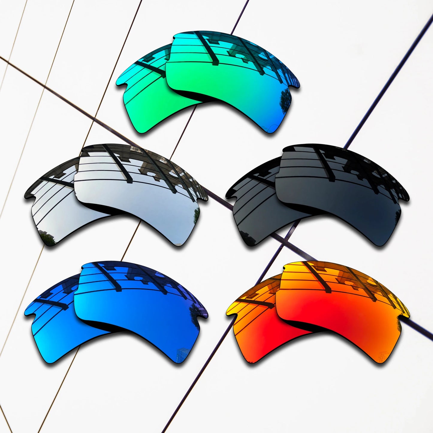 Wholesale E.O.S Polarized Replacement Lenses for Oakley Flak 2.0 XL OO9188-59mm Sunglasses - Varieties Colors