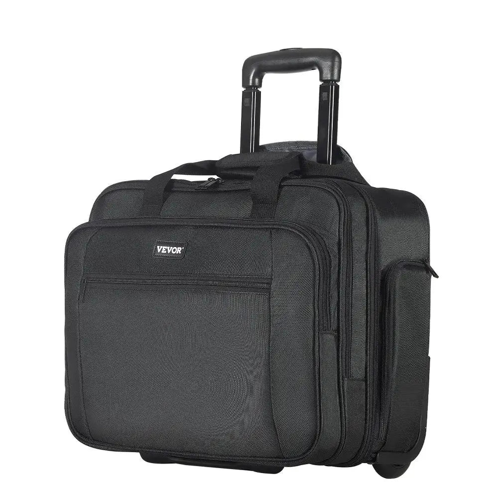 Rolling Laptop Bag 17.3 Inch Wheeled Computer Bag for work Women & Men Black