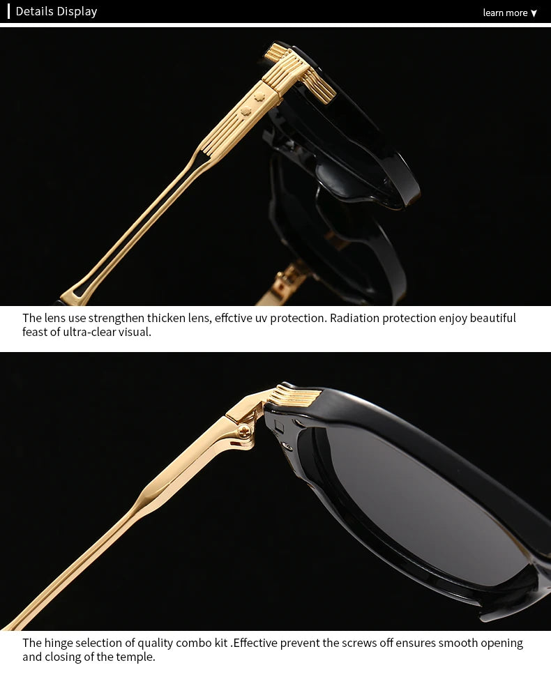 New European and American Men's Aviator Glasses Retro Double-Brorgon Square Frame Sunglasses Cross-Border Spot Wholesale