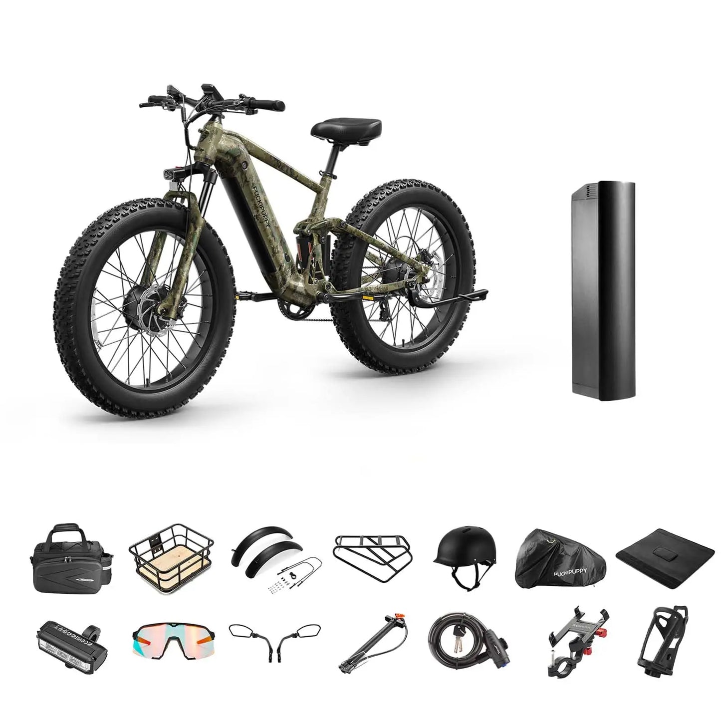 PUCKIPUPPY Golden Retriever Pro Dual Motor Electric Bicycle 1600W 48V 20AH Battery Electric Bike With Torque Sensor E Bike