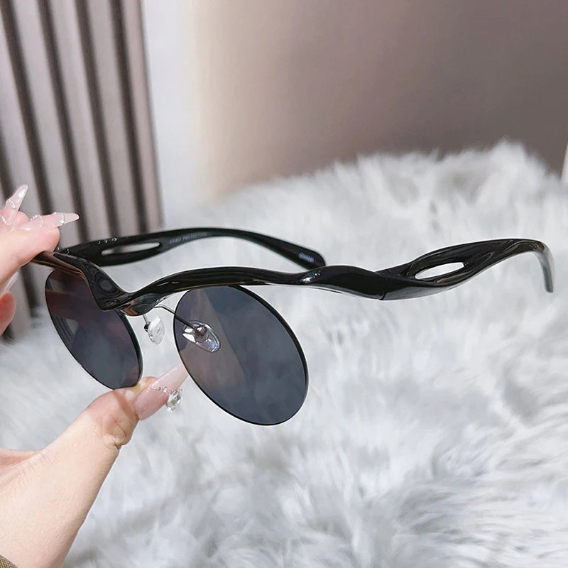 Women Fashion Round Sunglasses Designer Special-shaped Sun Glasses For  Men Round Rimless Outdoor Party Accessory Unisex Eyewear
