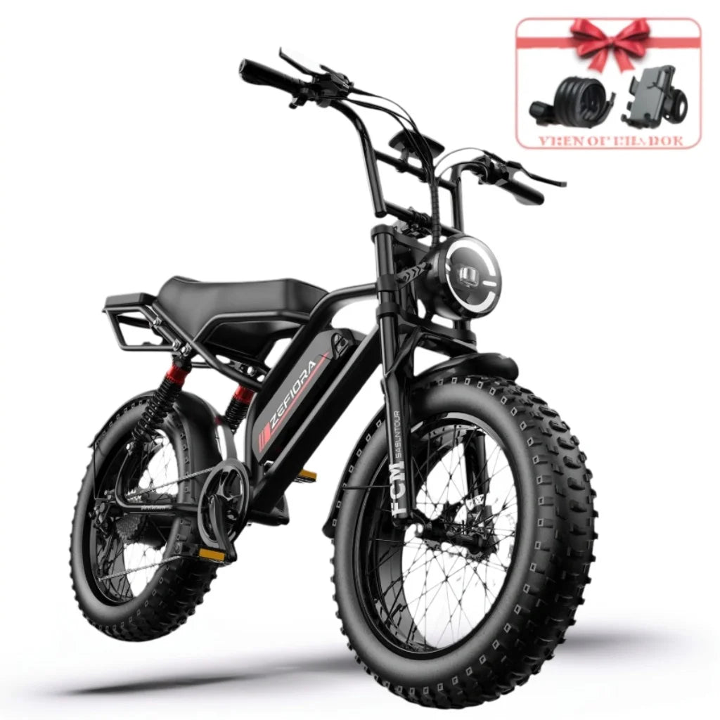 ZEFIORA V12 snow electric bike 20 inch 800W Peak Motor 25MPH 30 Miles 48V Free Local Shipping Certified Ul2849 Factory Original