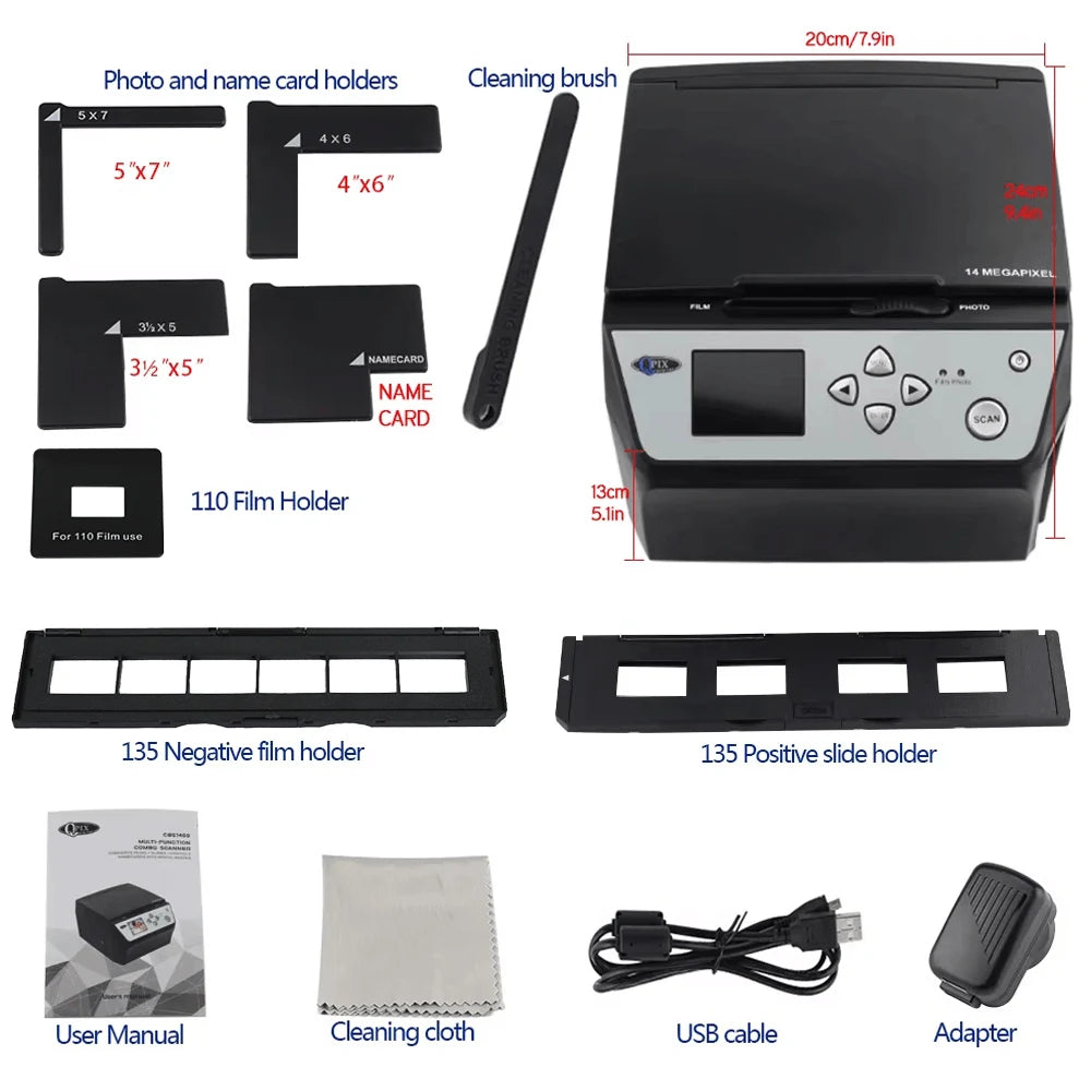 Slide Scanner 22 Mega Pixels 4 in 1 COMBO and Digital Film Scanner 135 Negative Converter Photo 35mm