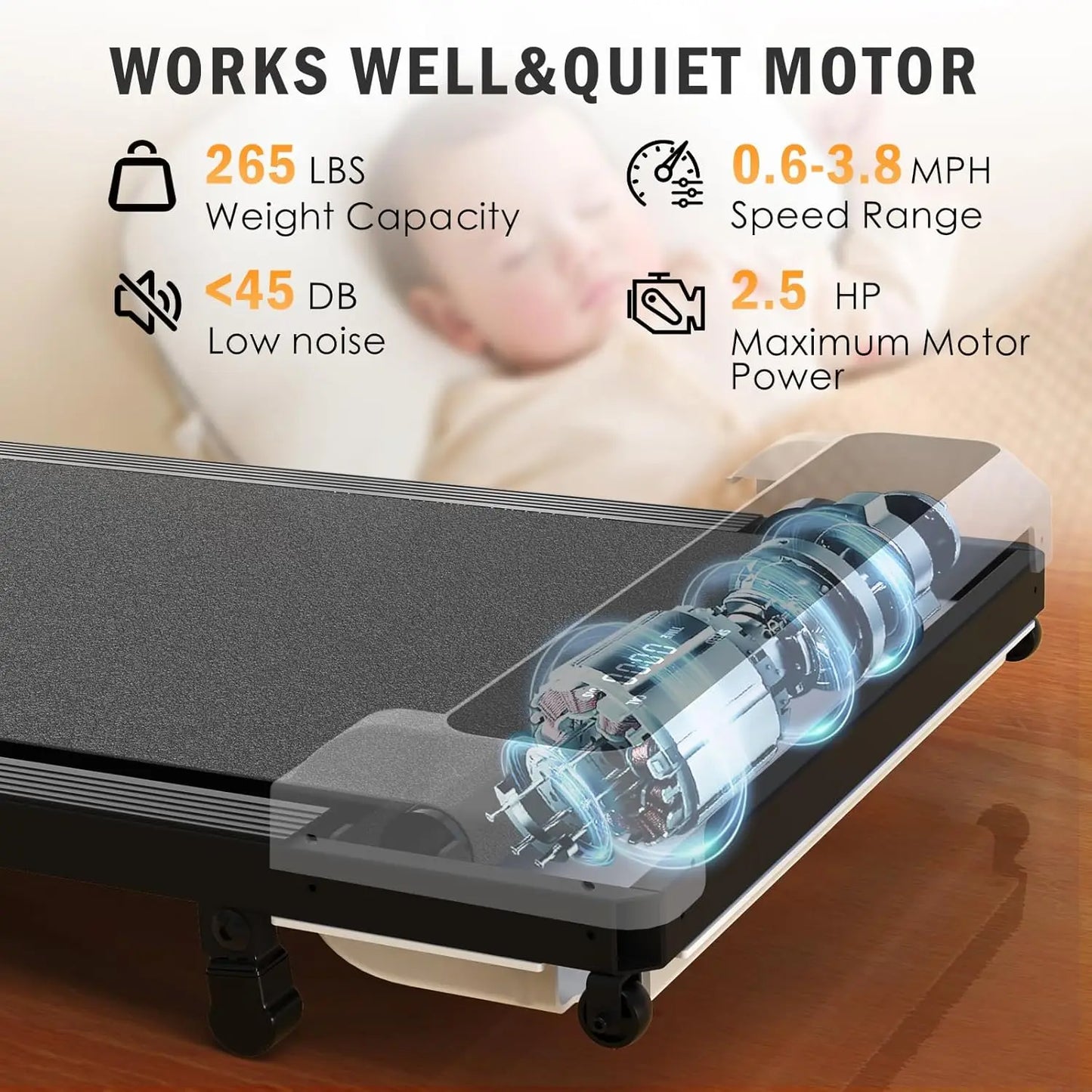 2 in 1 Under Desk Treadmill for Home Office Walking Jogging Pad with Remote Control and LED Display