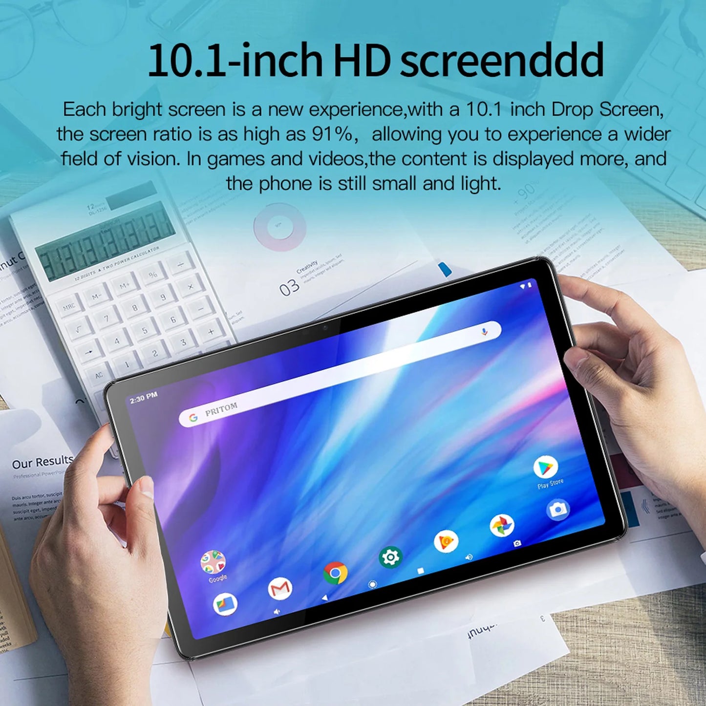 New Google Pad 10.1 Inch Android 13 Tablets Octa Core 4GB RAM 64GB ROM Dual Network WiFi Dual Cameras Tablet PC 5000mAh