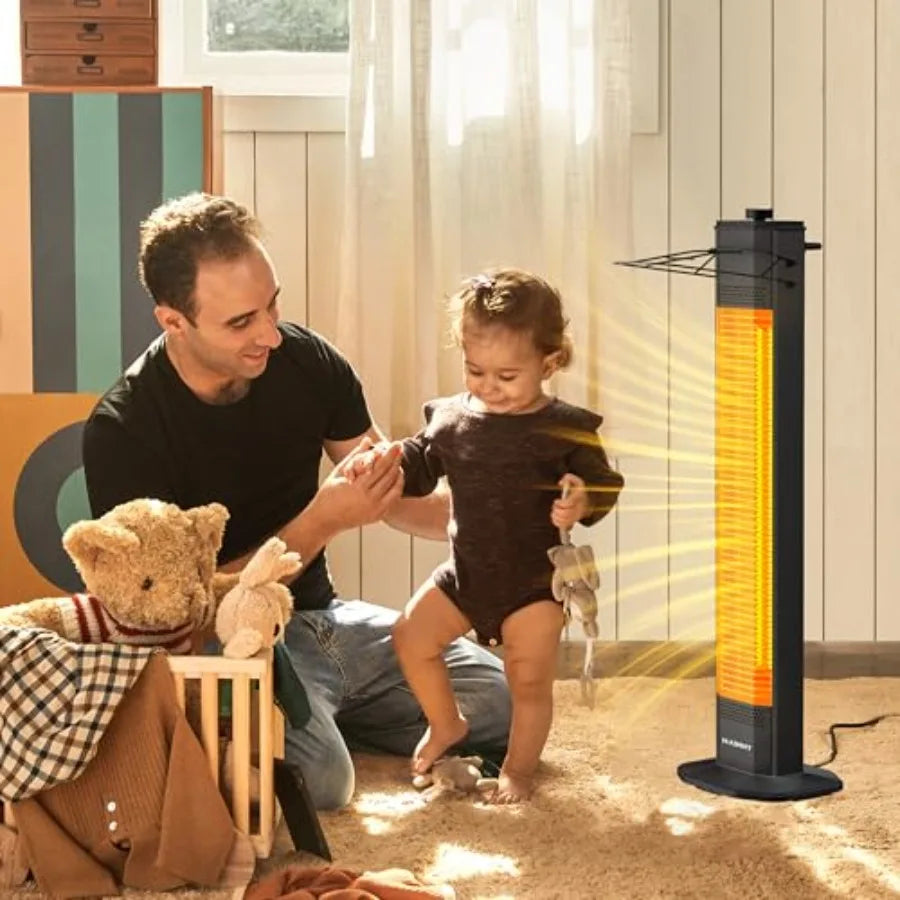 34-inch Outdoor Electric Patio Heater for Garden and Deck Use 1500W Instant Heating with 3 Adjustable Heat Levels Safe Operatio