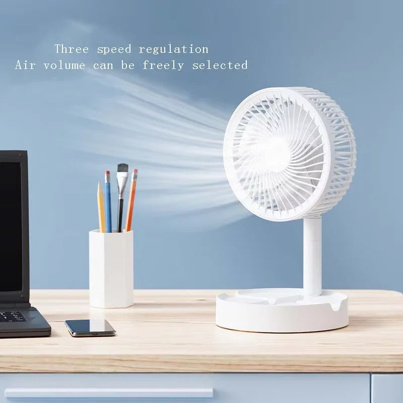 Folding and telescopic fan, portable USB charging, long battery life, silent small electric fan