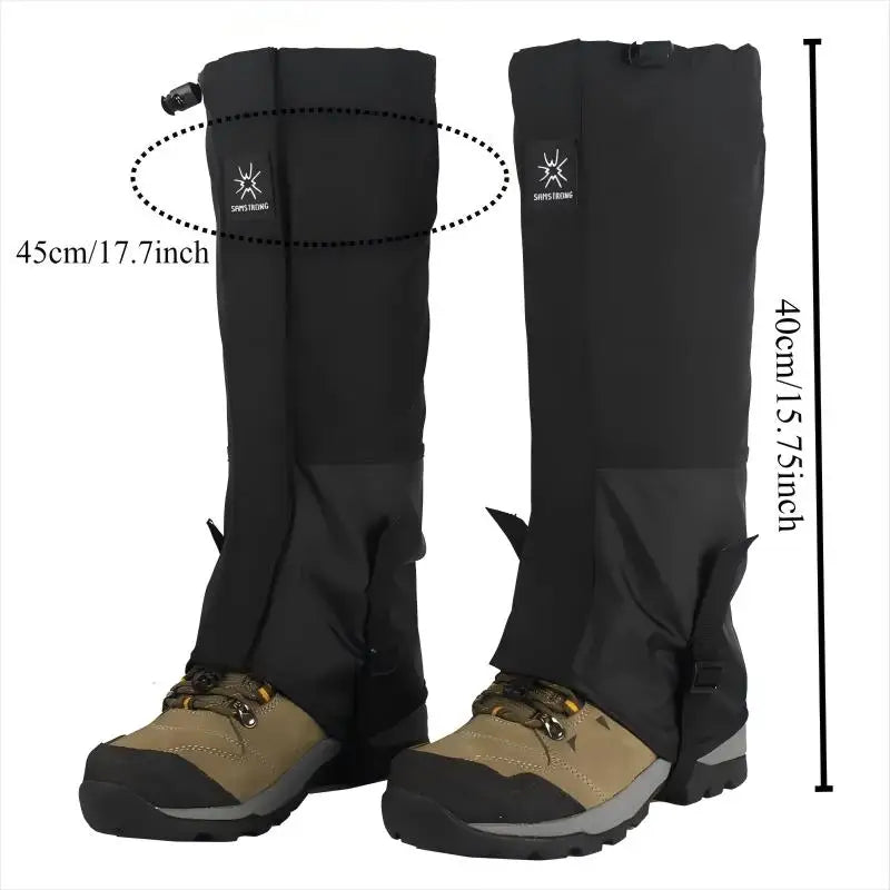 aterproof Hiking Gaiters,Snow Boot Gaiters with Rubber Foot Strap,Lightweight and Adjustable,for Men and Women Hiking,Skiing