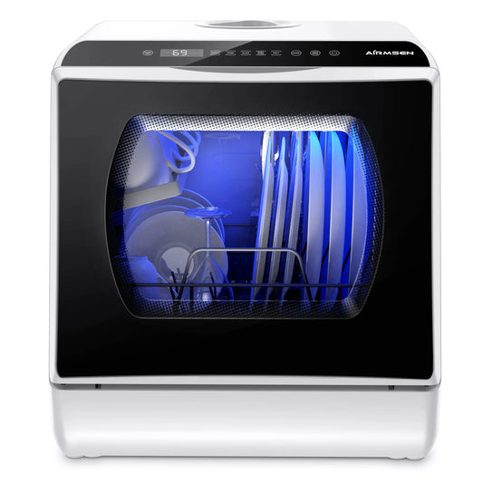 Portable Dishwasher, 6 Wash Programs, Dual Water Supply, Auto Drying, Perfect for Kitchens, Apartments, RVs