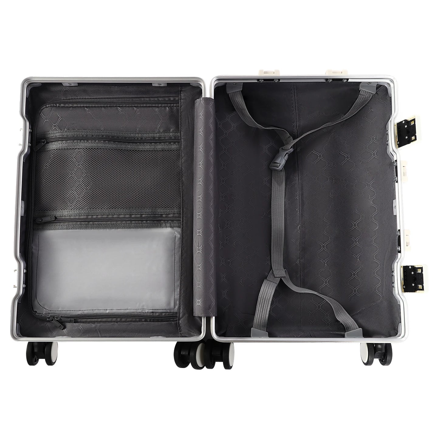 20" Front Open Boarding Suitcase Multifunctional Universal Wheel Suitcase Boarding box Rolling Luggage Bag with Cup holder