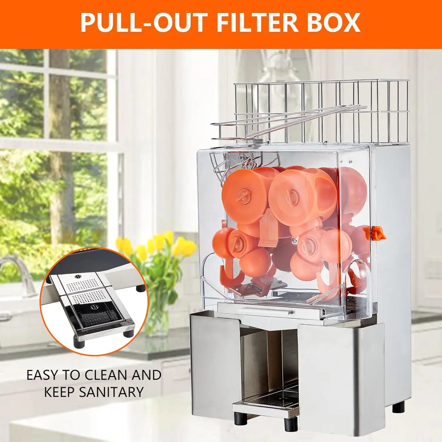 Commercial Juicer Machine, 110V 120W Orange Squeezer for 22-30 per Minute, Electric Orange Juice Machine, For Juice Lovers