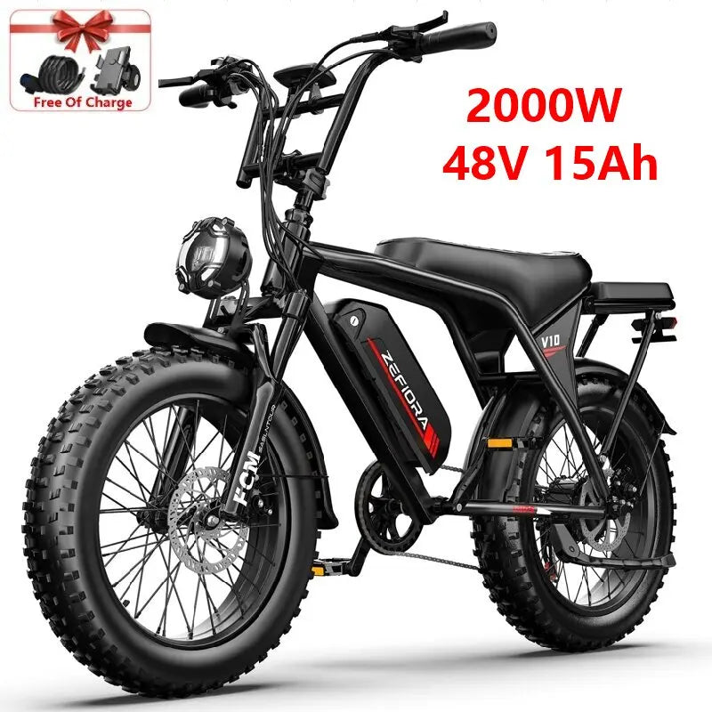 20 Inches Two Wheels Ebike,2000w 30-60miles Electric Bicycle Heavy Duty 48v,adjustable Front Brake Seat Two Wheels Electric Bike