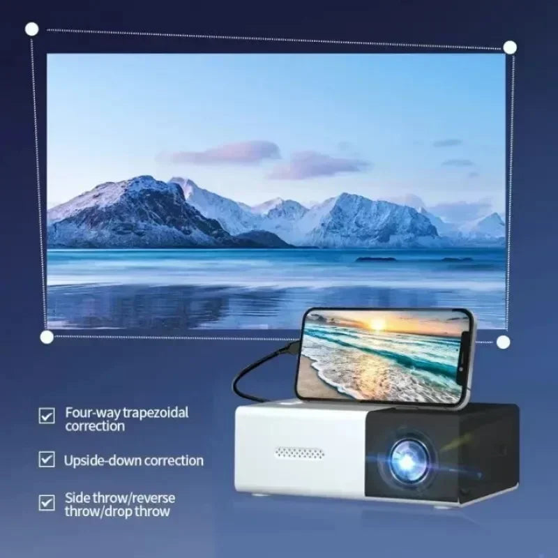 2025 Mini YG300 Lightweight Portable Projector Ultra HD Home Living Room Bedroom Home Cinema Mobile Intelligent Projection