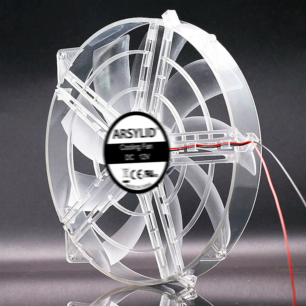 22cm Large Size Slient Cooling Fan 22030 220mm Thickness 30mm Quiet Transparent Frame Blade With Protective Mesh